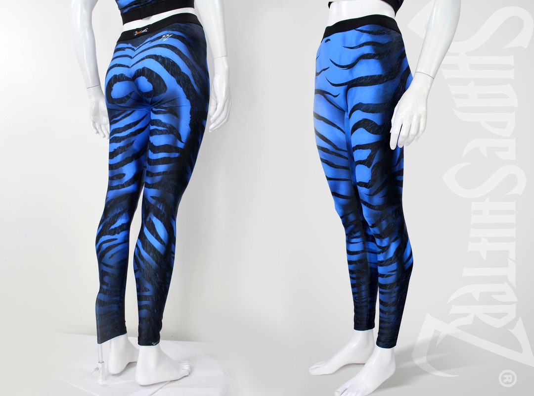 Too Cool Blue Zebra Leggings - Etsy