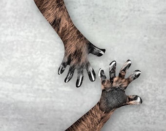 Faux Fur Costume Gloves