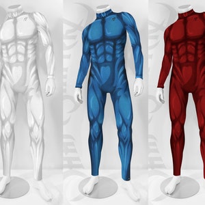 SuperSuit/SuperHero Comic Costume base for Sports, Halloween, Aerialist, Circus Performers and Cosplay (Men's)