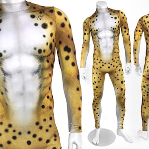 Men&#39;s Cheetah Costume Bodysuit