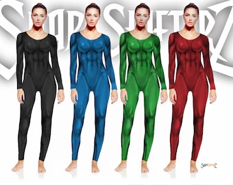 Made to Order - Women's SuperSuit Pull-Up Catsuit/No Collar Bodysuit Costume
