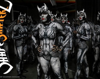 Gargoyle Costume Bodysuit - Gen 3 : High Collar Halloween Dancewear