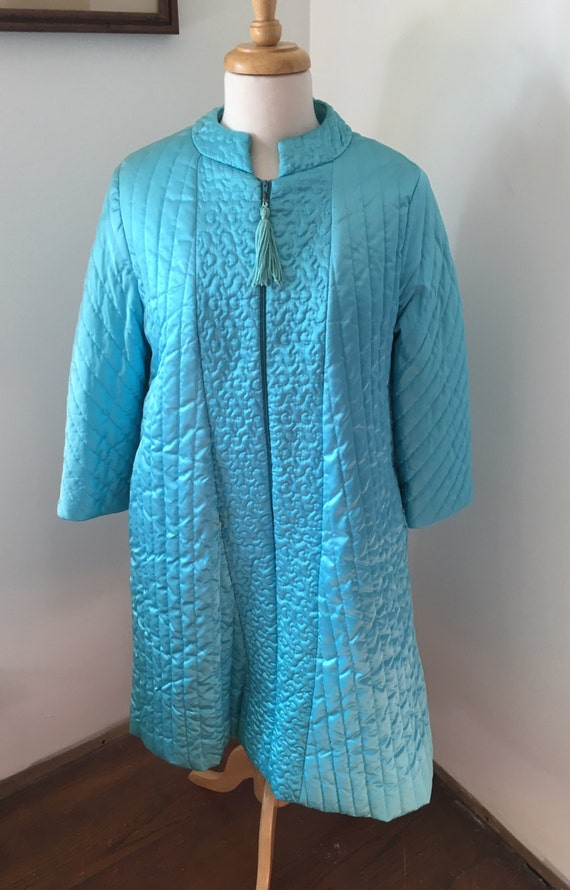 1960's Turquoise Sears Roebuck and Co. Robe (house