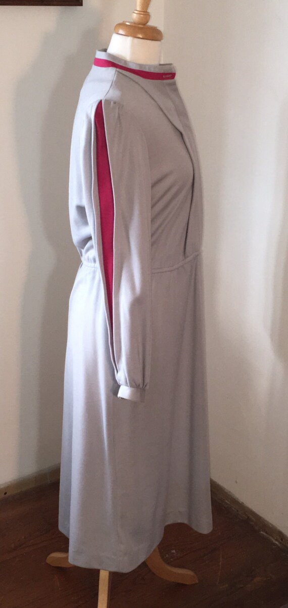 Vintage 1970's Cheekaberry Gray and Pink Dress - image 2