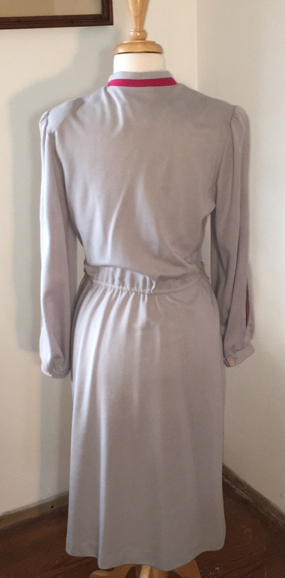 Vintage 1970's Cheekaberry Gray and Pink Dress - image 3