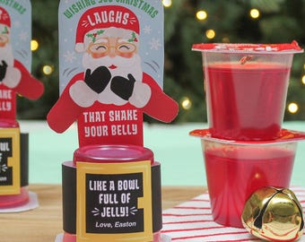 Santa Jello Christmas Treat Printable, Classroom Christmas Treat, Christmas Party Favor, Preschool Gift, Just Add Confetti, INSTANT DOWNLOAD
