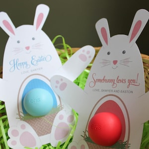 EOS lip balm bunny gift - printable gift, EOS lip balm, Easter gift, Teacher gift, Easter bunny, bunny gift tag, bunny, EOS Easter egg