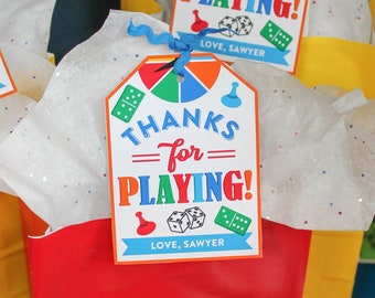 Game Night Party Favor Tags: Editable Printable (PDF)