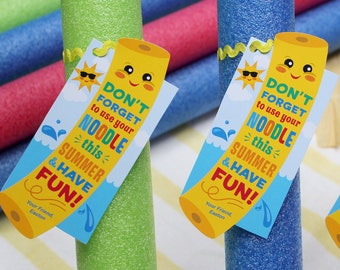 Pool Noodle End of Year Gift for Class, Pool Noodle Printable Tag, End of Year Gift for Students, Gift for Students, Just Add Confetti