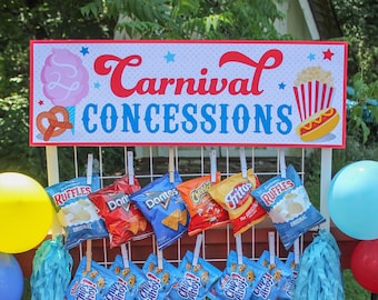 Pack imprimable de décoration de fête d'anniversaire de carnaval, fête de carnaval, fête d'anniversaire d'enfants, fête d'été, foire de comté, cirque, ajout de confettis