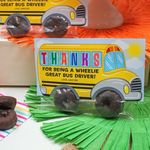 Skolbusschaufförs uppskattningspresent, tack utskrivbar, digital fil, munkgodis, tackpresent, lägg bara till konfetti, omedelbar nedladdning