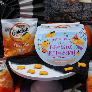 Goldfisch Halloween Printable, Fisch, Goldfisch, Halloween Printable, Halloween Leckerei, Halloween Geschenkanhänger, Just Add Confetti - INSTANT DOWNLOAD