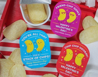 Chips Kids Valentines Printable - For snack size chips, kids valentine, school valentine, Instant Download, Just Add Confetti