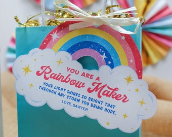 Rainbow Maker teacher appreciation rainbow gift tag, teacher gift, staff gift, gift for friend, gift for coworker, Just Add Confetti