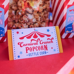 Imprimibles para fiestas de cumpleaños de carnaval, etiquetas para botellas, letreros de comida, adornos para cupcakes, cumpleaños infantiles, feria del condado, circo, Just Add Confetti