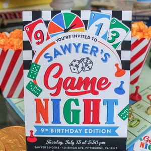 Game Night Birthday Party Invitation: Printable PDF File