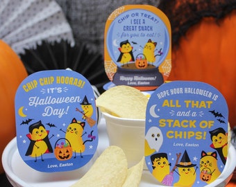 Editable Halloween Chip Bag Label Printables: Kids School Gift (PDF)