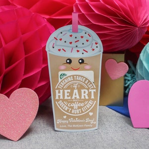 Valentinstag Geschenk für Lehrer, Valentinstag, Lehrer Geschenk, Geschenkkartenhalter, Lehren nimmt Herz, Kaffeegeschenk, Just Add Confetti