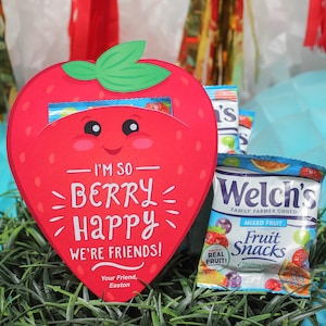 Snack de frutas para San Valentín, San Valentín con fresas, San Valentín imprimible, San Valentín para niños, San Valentín para el aula, San Valentín para la escuela, Solo agrega confeti
