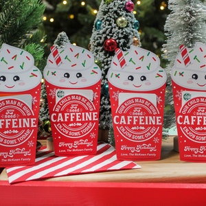 Need Caffeine Holiday Coffee gift card printable, teacher gift, teacher appreciation, gift card holder, Christmas gift, Just Add Confetti