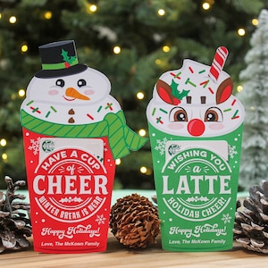 Kerstkoffie cadeaukaart afdrukbaar, cadeau leraar, cadeau personeel, cadeau personeel, kerst afdrukbaar, cadeau werknemer, cadeaukaarthouder, Just Add Confetti