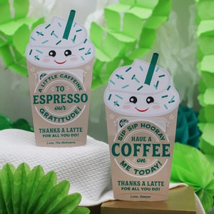 Kaffee Danke Geschenk zum Ausdrucken, Lehrer Geschenk, Lehrer Wertschätzung, Personal Geschenk, Mitarbeiter Wertschätzung, Geschenkkartenhalter, Just Add Confetti