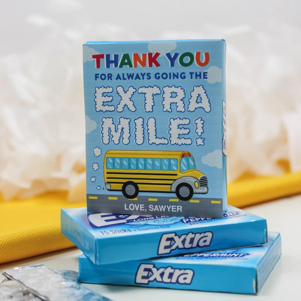 Thanks for going the EXTRA mile gift tag, Printable, Bus Driver Appreciation, Teacher Appreciation, Staff Appreciation, Just Add Confetti