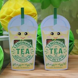 Lemonade Thank You gift printable, teacher gift, teacher appreciation, staff gift employee appreciation, gift card holder, Just Add Confetti