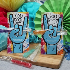 Rocker Valentinstag, Rock Candy Valentinstag, Valentinstag zum Ausdrucken, Kinder Valentinstag, Klassenzimmer Valentinstag, Schule Valentinstag, fügen Sie einfach Konfetti hinzu