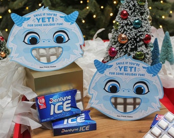 Chewing Gum Yeti Printable, Holiday printable, classroom Holiday gift, Christmas printable, party favor, Just Add Confetti, INSTANT DOWNLOAD