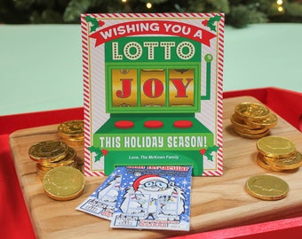 Lottery Ticket Holiday Gift Printable, Lottery Ticket Christmas Gift, scratch off lottery ticket gift tag, employee gift, Just Add Confetti