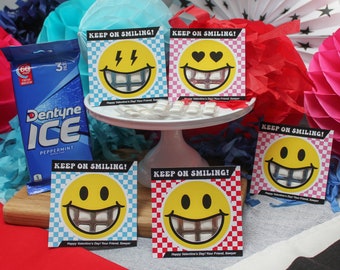 Chewing Gum Smiley Kids Valentine, Keep on Smiling, smiley, retro, kids valentine, classroom valentine, gum valentine, Just Add Confetti
