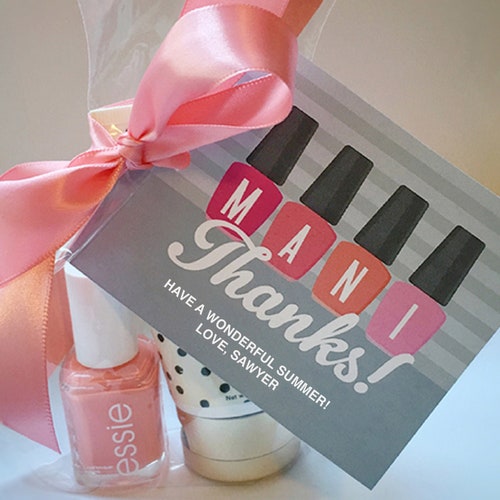 Mani Thanks Printable Tag Easy DIY Gift Idea Teacher Gifts - Etsy