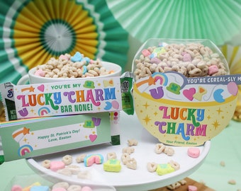 Lucky Charms St. Patrick's Day printables, You're My Lucky Charm, gift tag, labels, St. Patrick's Day Class Treats, Just Add Confetti