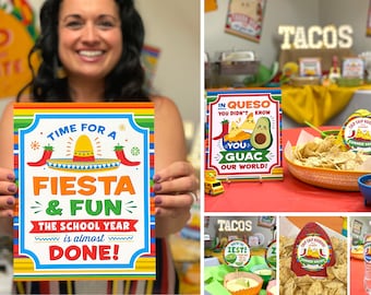 Teacher Appreciation Taco Fiesta Printable Pack, Taco Teacher Gift Ideas, Staff Appreciation printables, PTO PTA Lunch, Just Add Confetti