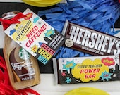 Superhero Teacher Gift printables, gift tag printable, candy bar wrapper printable, teacher appreciation, end of the year, Just Add Confetti