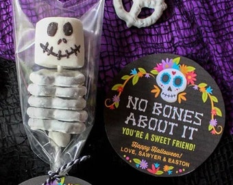 No Bones About It You're a Sweet Friend Halloween Gift Tag, Halloween treat bag tag, Halloween party favor, Halloween - INSTANT DOWNLOAD