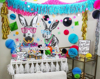Hip Hop Hooray Easter Party Printables, hip hop bunny, Easter, boombox printable, dance party - Instant Download