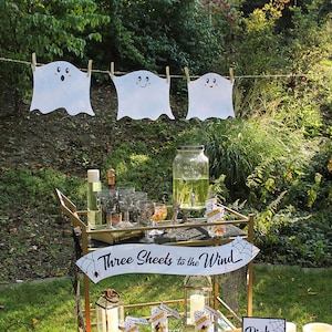 Utskrivbara Halloween-barvagnar med Three Sheets to the Wind, spökutskrivbara material, välj ditt gift, gör-det-själv-dekor, utskrivbara skyltar, Lägg bara till konfetti