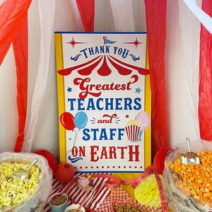 Teacher Appreciation Circus Carnival Printable Pack, Circus Carnival Teacher Gift Idea, Staff Appreciation, PTO PTA Lunch, Just Add Confetti image 2