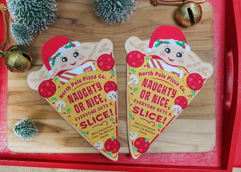Pizza Christmas gift card holder printable, coworker gift, staff gift, Christmas printable, employee gift, pizza gift, Just Add Confetti image 7