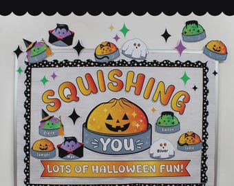 Halloween Squishy Dumpling Bulletin Board Kit, Halloween, Classroom Decor, Squishy, Fidget Toy, Classroom Printables, Just Add Confetti