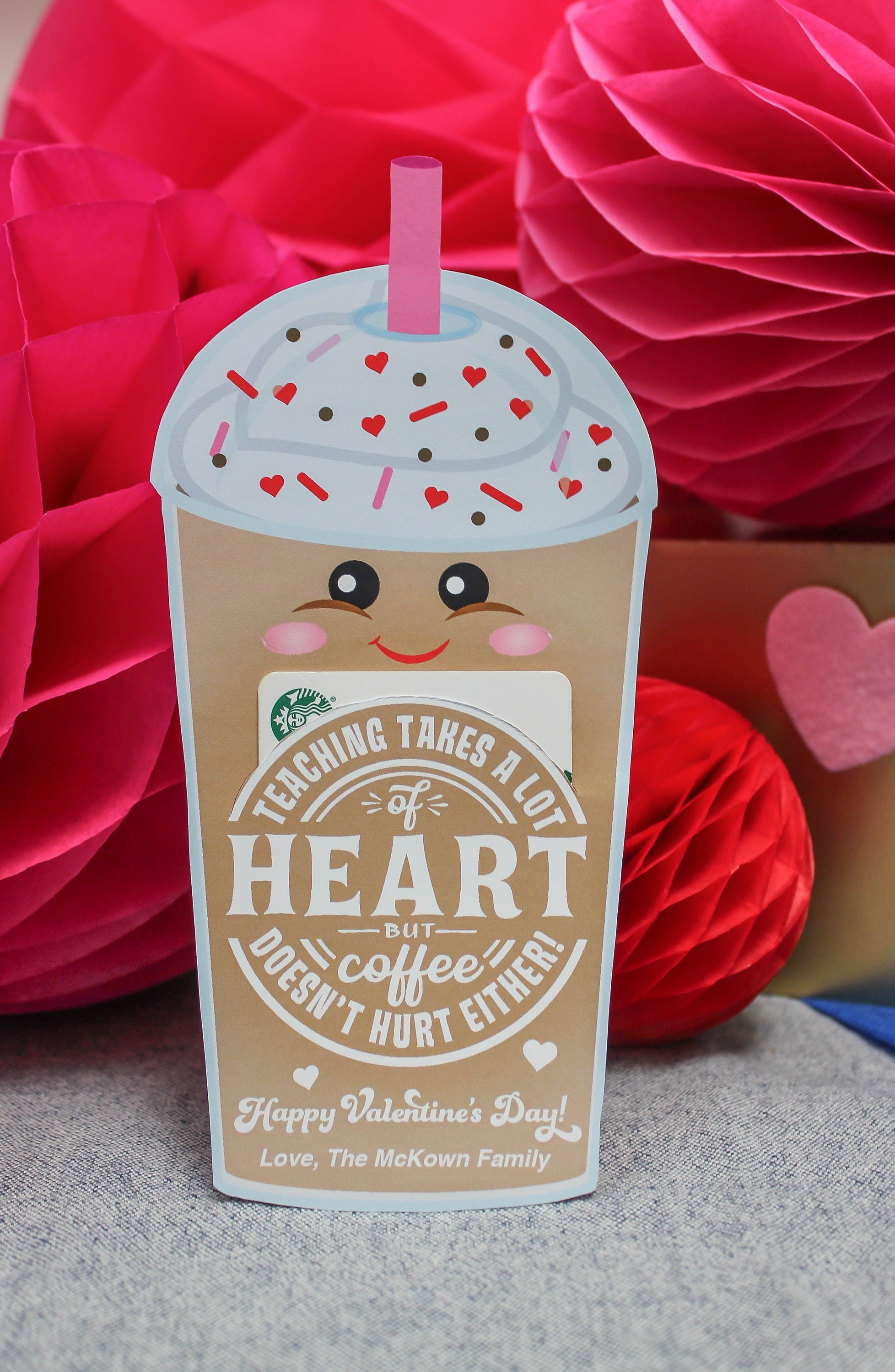 Teacher Coffee Valentine, Teacher Gift, Teacher Valentine, Gift Card ...