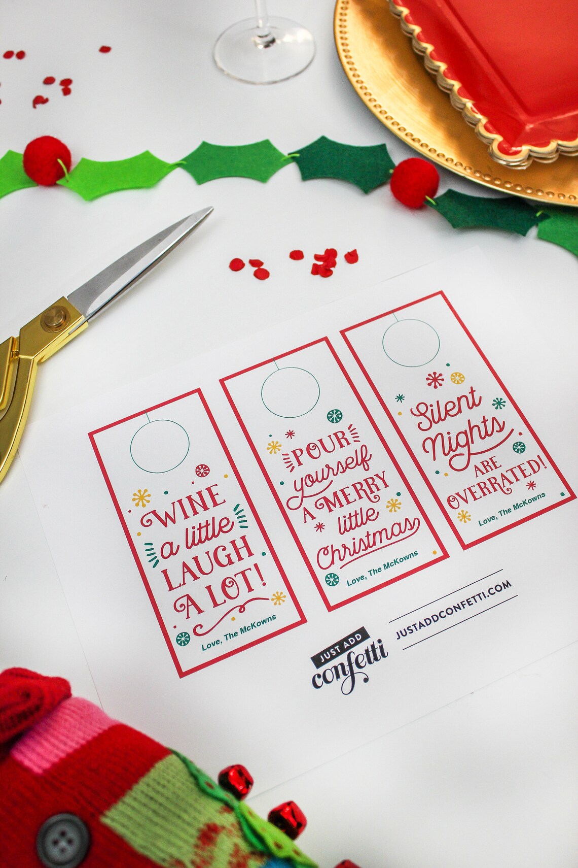 Christmas Wine Bottle Gift Tags Printable Wine Tags Bottle | Etsy