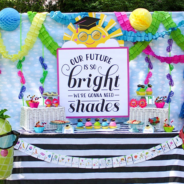 Our Future Is So Bright We're Gonna Need Shades - INSTANT DOWNLOAD - graduation party printable pack - preschool graduation, kindergarten