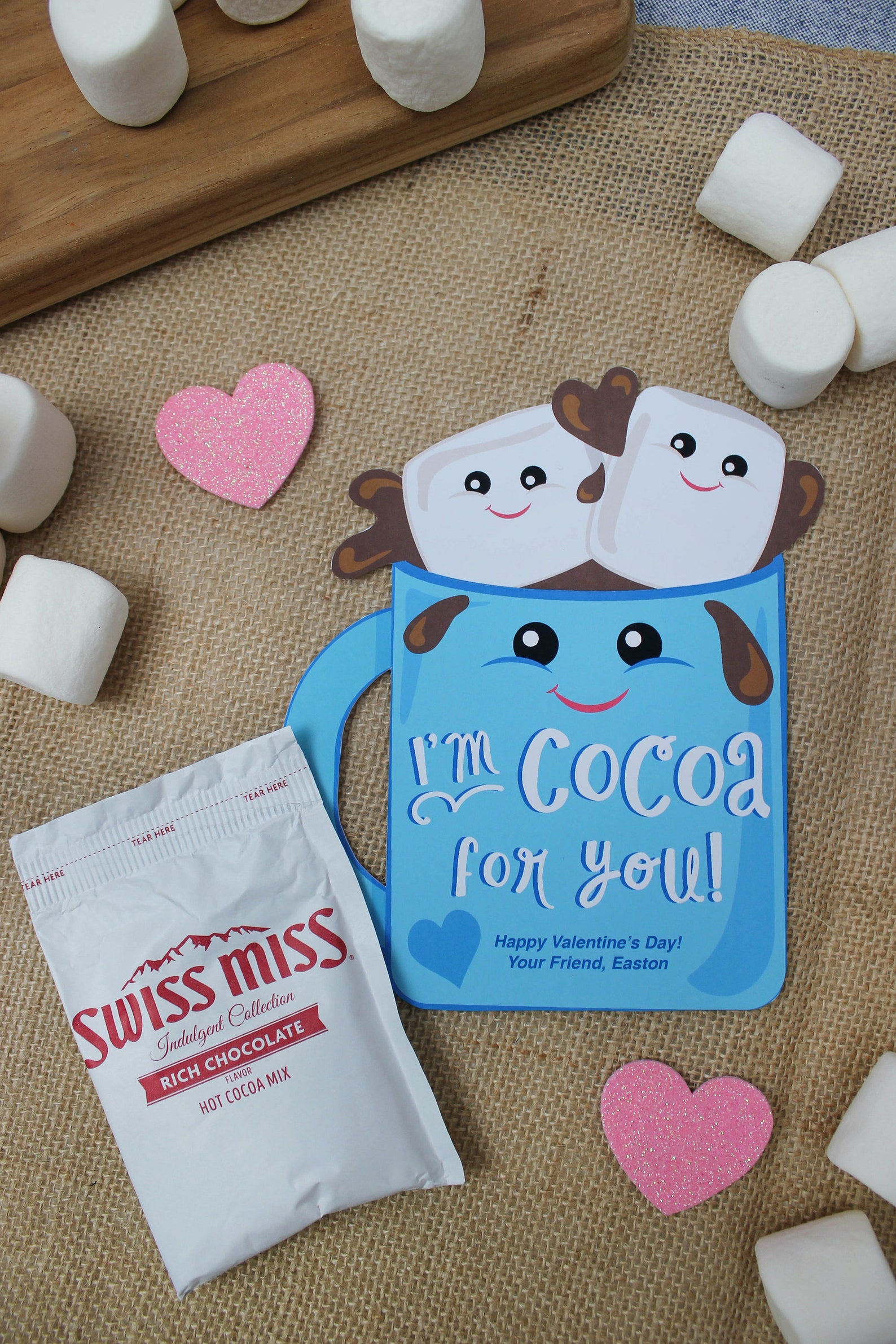 Hot Cocoa Kids Valentine Printable Hot Chocolate Valentine Etsy