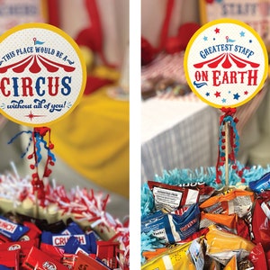 Teacher Appreciation Circus Carnival Printable Pack, Circus Carnival Teacher Gift Idea, Staff Appreciation, PTO PTA Lunch, Just Add Confetti image 7