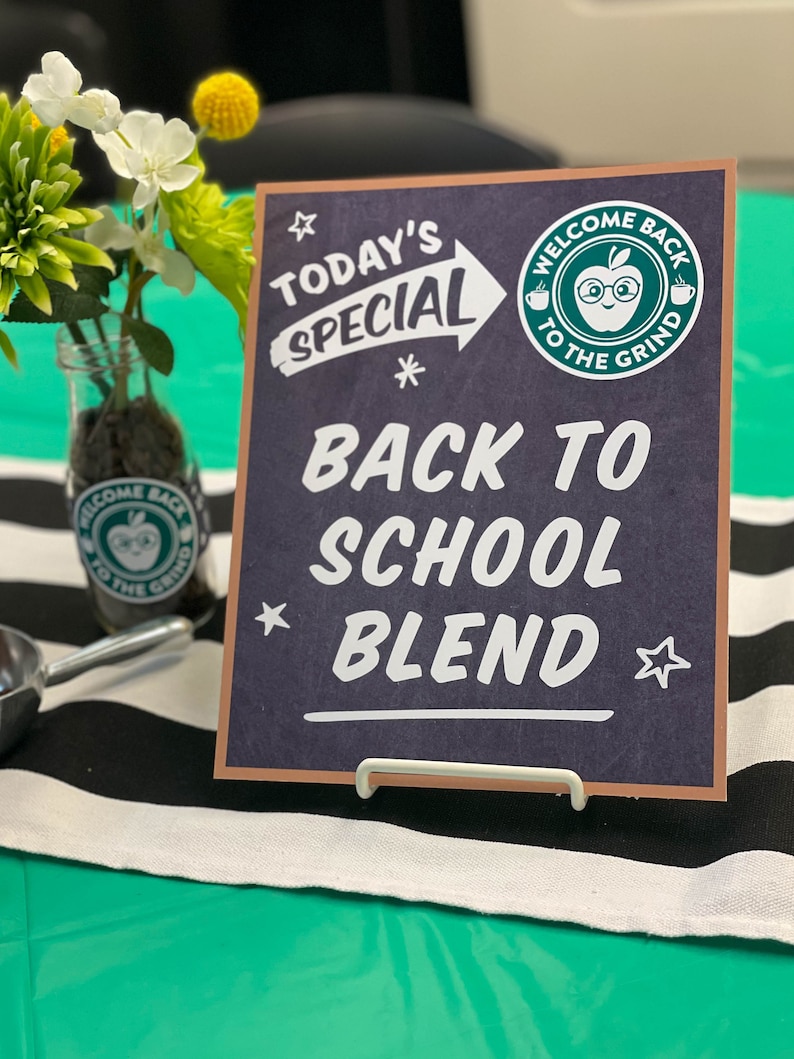 Back to School Coffee Shop Printables, Back to the Grind, Teacher Appreciation printables, Staff Appreciation, PTO, PTA, Just Add Confetti image 5