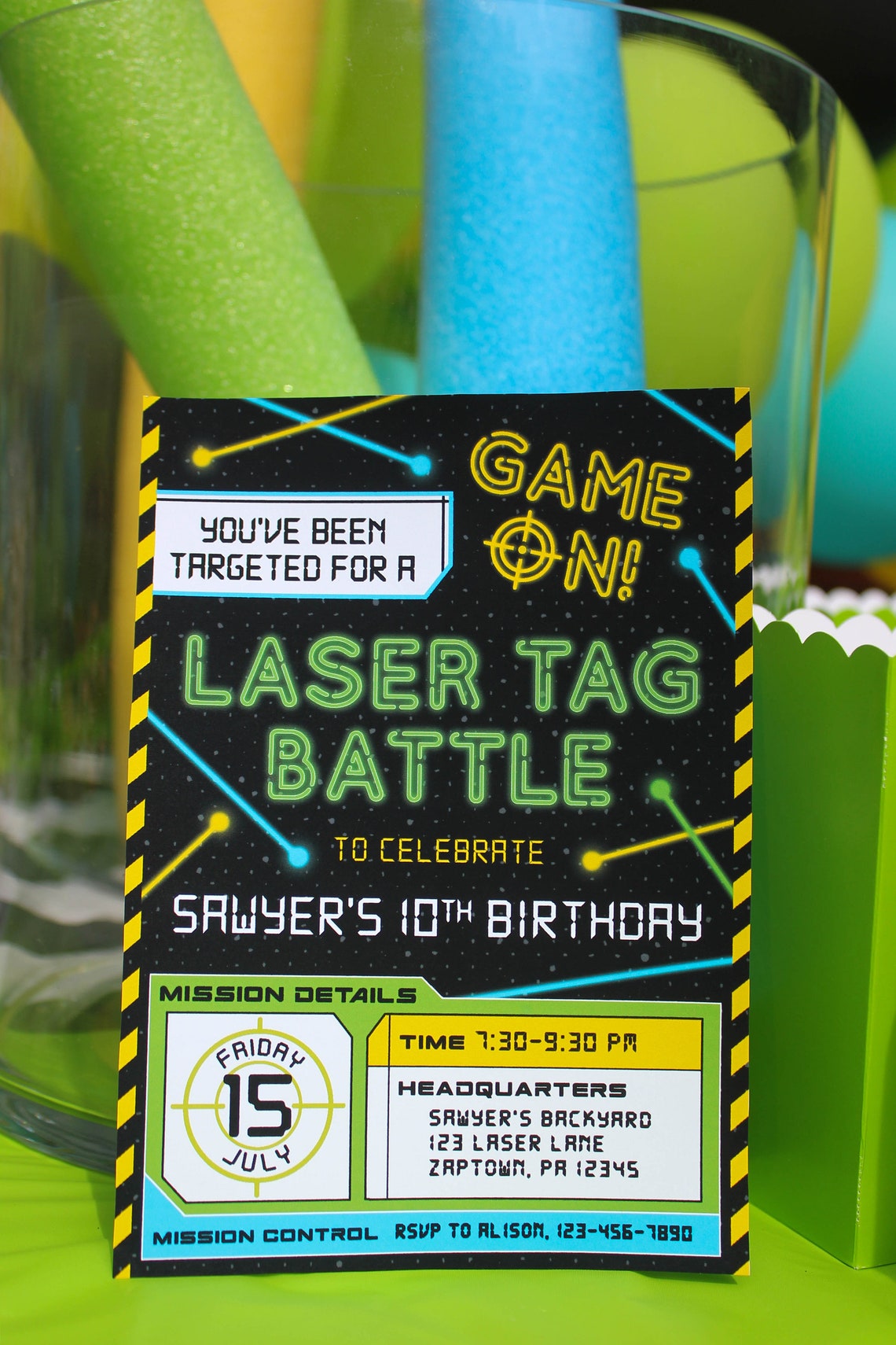 Laser Tag Party Invitation Printable Laser Tag Birthday - Etsy