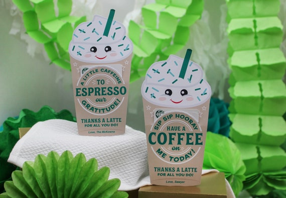 Coffee Thank You gift printable, teacher gift, teacher appreciation, staff gift, employee appreciation, gift card holder, Just Add Confetti